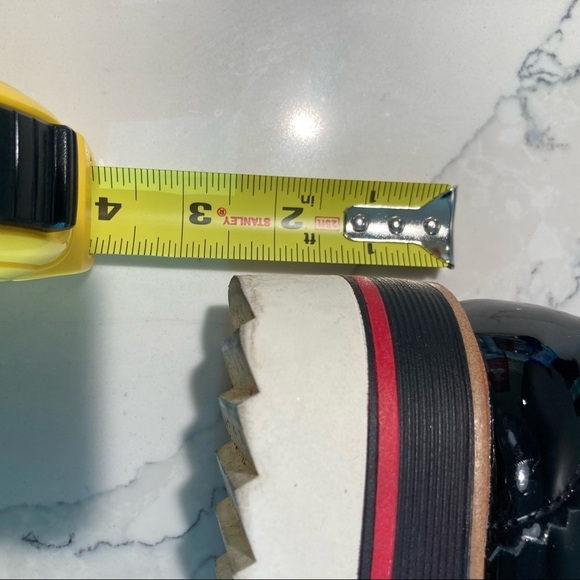 ZARA Sz 38 Patent Leather Studded Brogue Platform Slip On Shoes - Picture 6 of 12